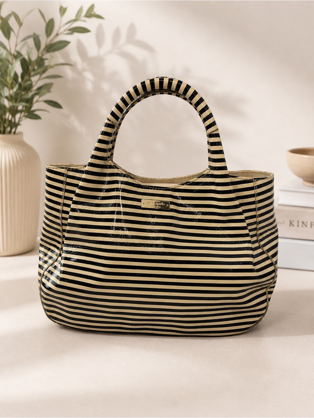 Kate Spade Striped Patent Tote